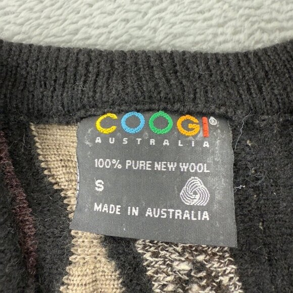Coogi Australia Black / Cream Knit Wool Sweater Men’s Size S - Picture 7 of 11
